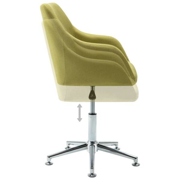 vidaXL Swivel Dining Chair Green Fabric - Image 5