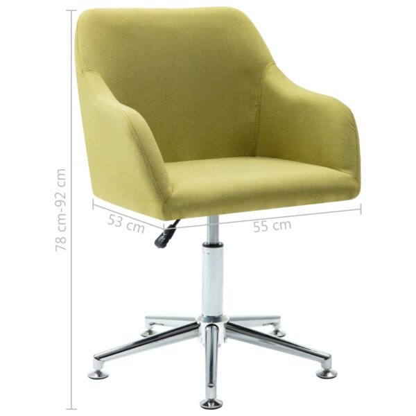 vidaXL Swivel Dining Chair Green Fabric - Image 8