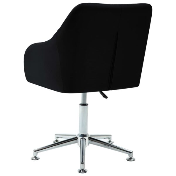 vidaXL Swivel Dining Chair Black Fabric - Image 4