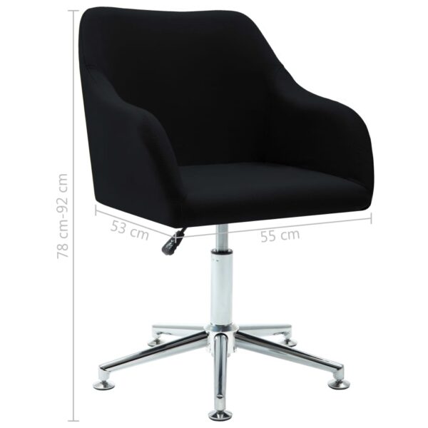 vidaXL Swivel Dining Chair Black Fabric - Image 8