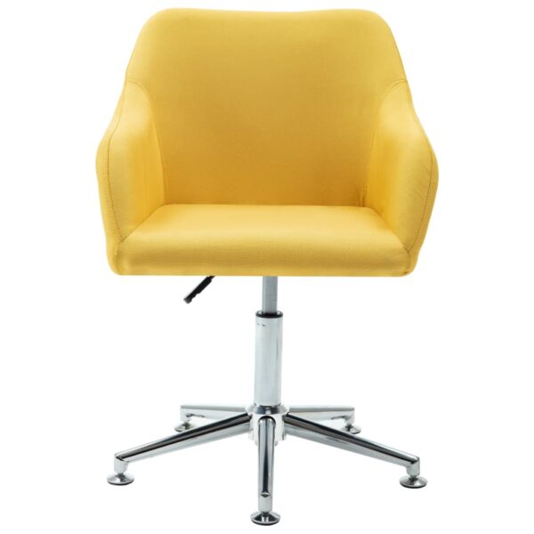 vidaXL Swivel Dining Chair Yellow Fabric - Image 2