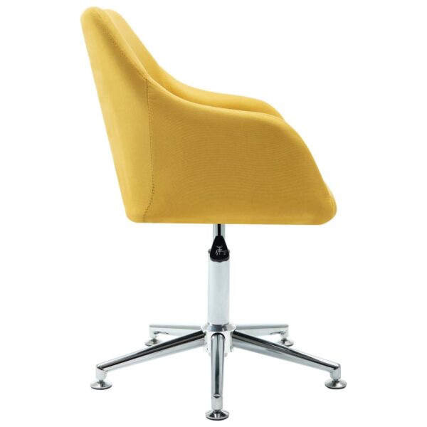 vidaXL Swivel Dining Chair Yellow Fabric - Image 3