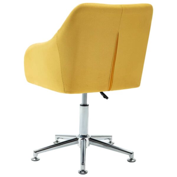 vidaXL Swivel Dining Chair Yellow Fabric - Image 4