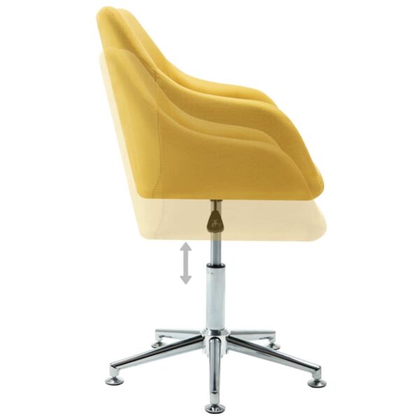 vidaXL Swivel Dining Chair Yellow Fabric - Image 5