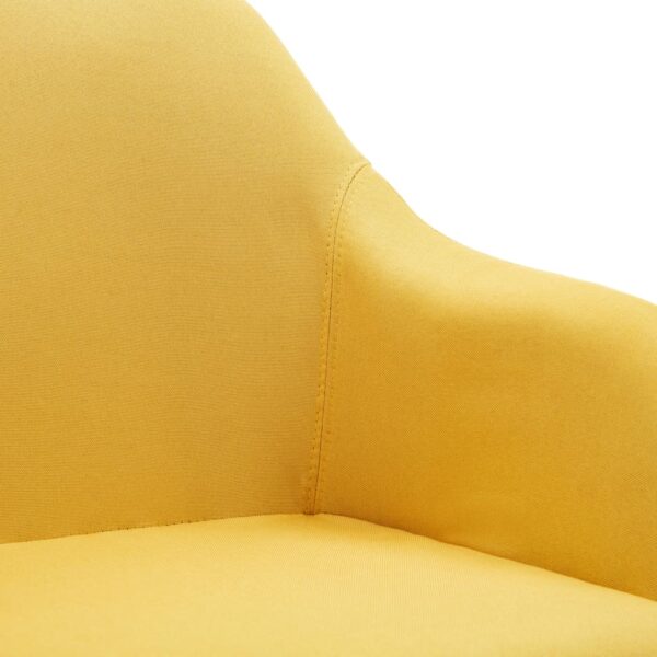 vidaXL Swivel Dining Chair Yellow Fabric - Image 6