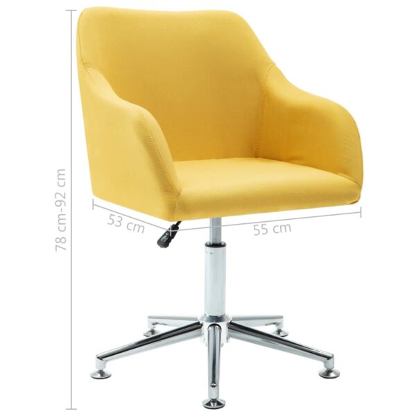 vidaXL Swivel Dining Chair Yellow Fabric - Image 8