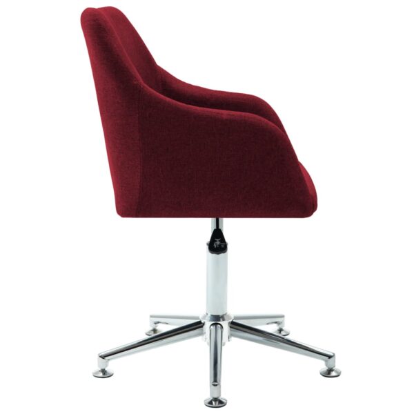 vidaXL Swivel Dining Chair Wine Red Fabric - Image 3