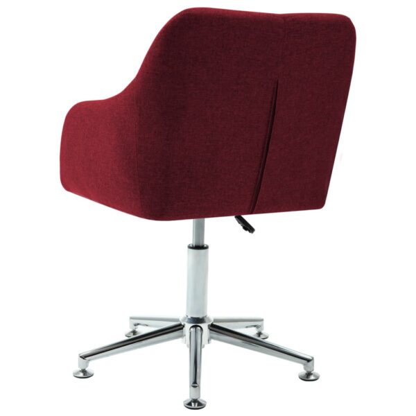 vidaXL Swivel Dining Chair Wine Red Fabric - Image 4