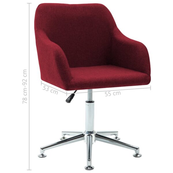 vidaXL Swivel Dining Chair Wine Red Fabric - Image 8