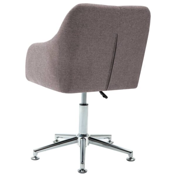 vidaXL Swivel Dining Chair Taupe Fabric - Image 4