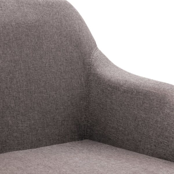 vidaXL Swivel Dining Chair Taupe Fabric - Image 6