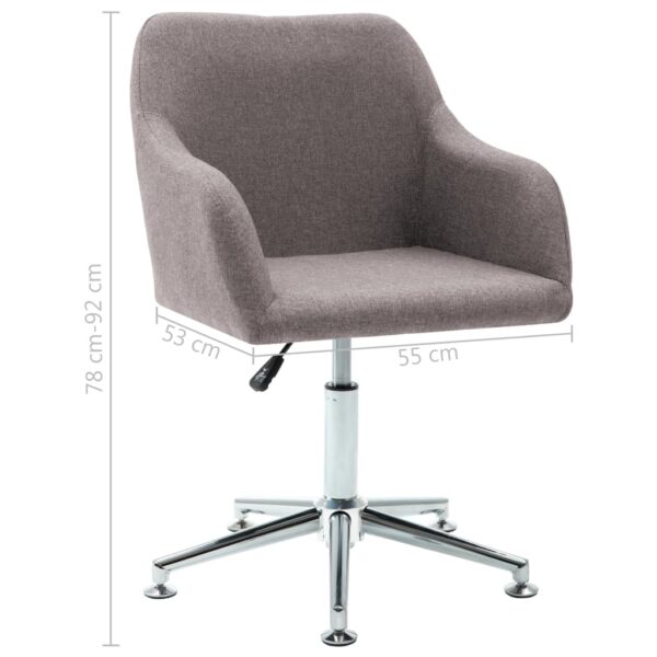 vidaXL Swivel Dining Chair Taupe Fabric - Image 8