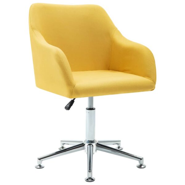 vidaXL Swivel Dining Chairs 2 pcs Yellow Fabric - Image 3