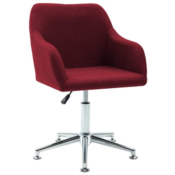 vidaXL Swivel Dining Chairs 2 pcs Wine Red Fabric - Image 3