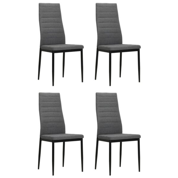 vidaXL Dining Chairs 4 pcs Light Gray Fabric