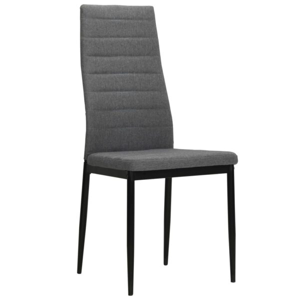 vidaXL Dining Chairs 4 pcs Light Gray Fabric - Image 2