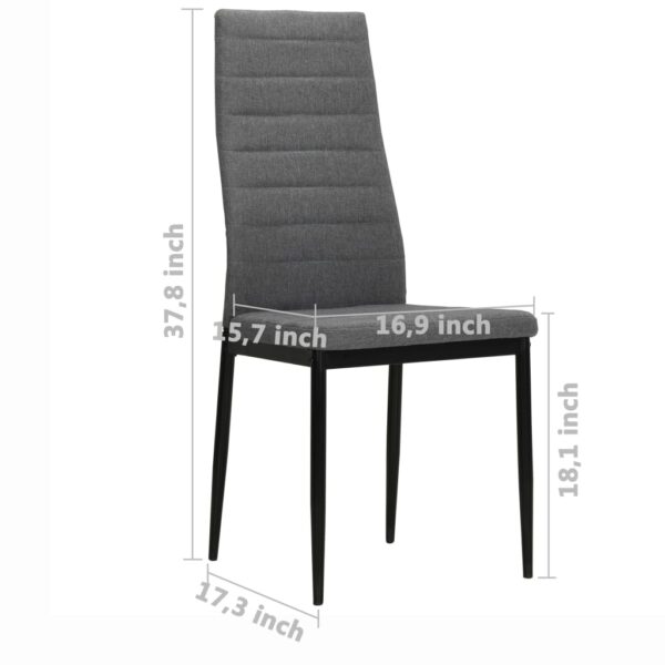 vidaXL Dining Chairs 4 pcs Light Gray Fabric - Image 8