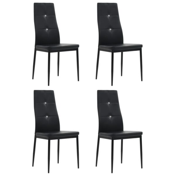 vidaXL Dining Chairs 4 pcs Black Faux Leather