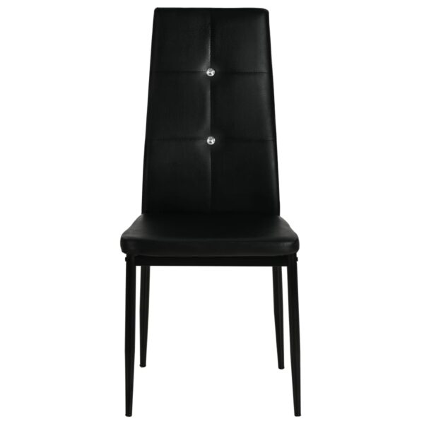 vidaXL Dining Chairs 4 pcs Black Faux Leather - Image 3