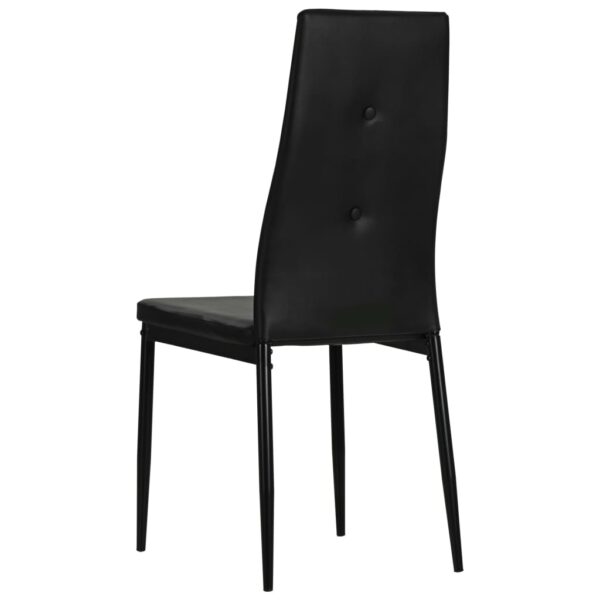 vidaXL Dining Chairs 4 pcs Black Faux Leather - Image 5