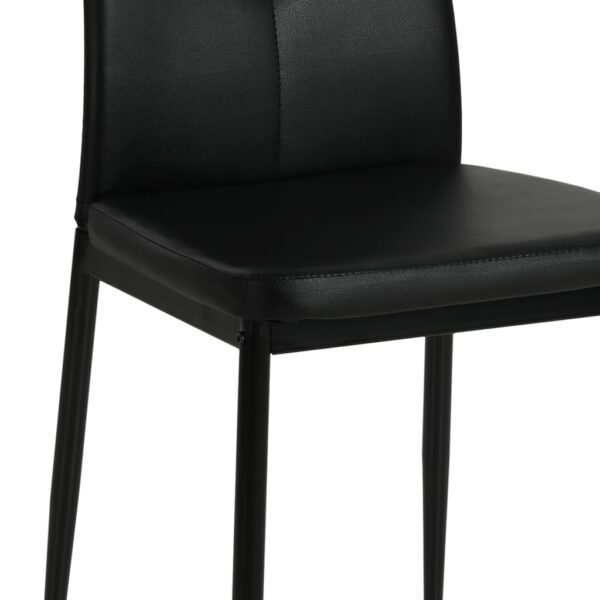 vidaXL Dining Chairs 4 pcs Black Faux Leather - Image 6