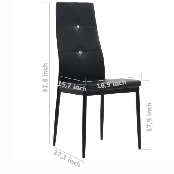 vidaXL Dining Chairs 4 pcs Black Faux Leather - Image 9