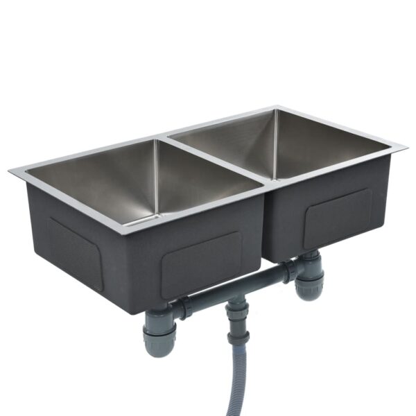 vidaXL Handmade Kitchen Sink Stainless Steel - Image 3