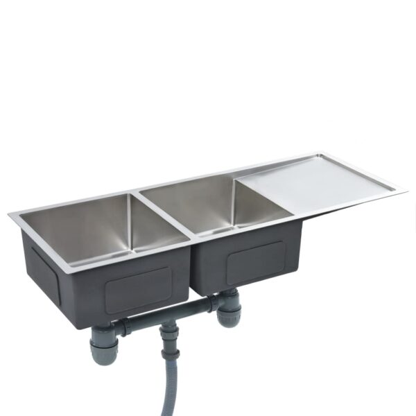 vidaXL Handmade Kitchen Sink Stainless Steel - Image 4