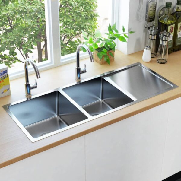 vidaXL Handmade Kitchen Sink Stainless Steel