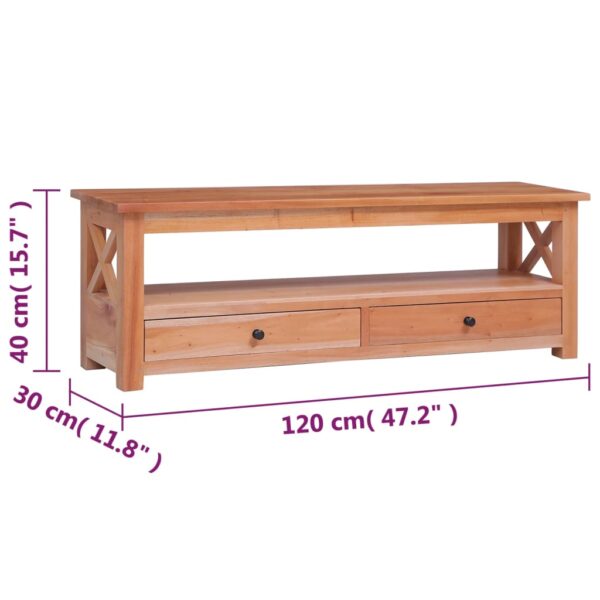 vidaXL TV Stand 47.2"x11.8"x15.7" Solid Wood Mahogany - Image 8