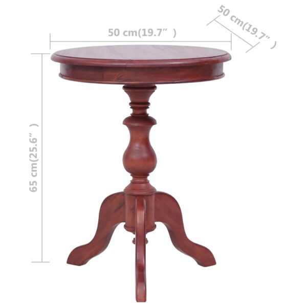 vidaXL Side Table Brown 19.7"x19.7"x25.6" Solid Mahogany Wood - Image 5