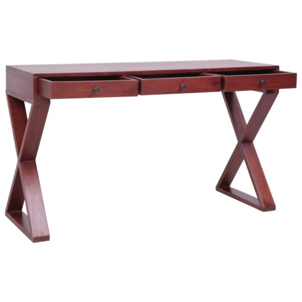 vidaXL Computer Desk Brown 52"x18.5"x30.3" Solid Mahogany Wood - Image 2