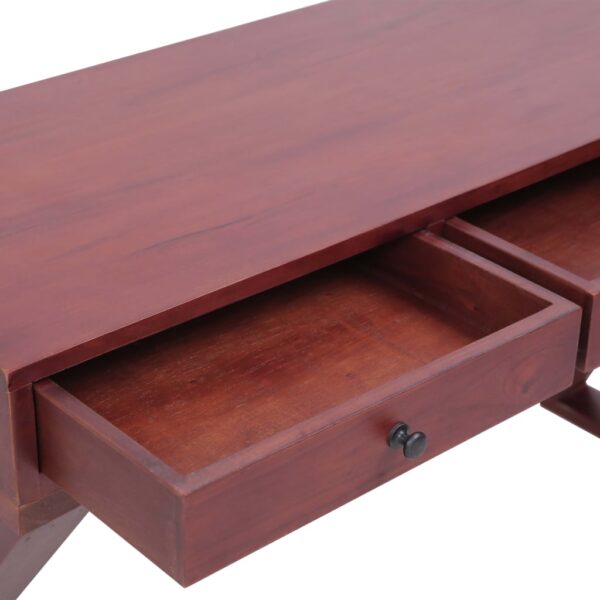 vidaXL Computer Desk Brown 52"x18.5"x30.3" Solid Mahogany Wood - Image 3