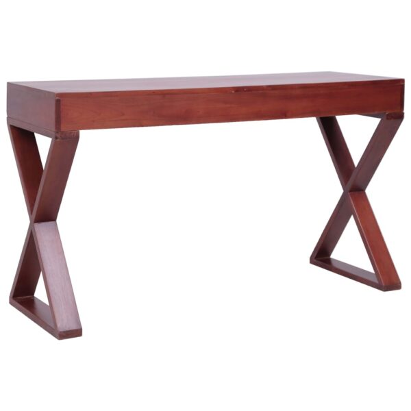 vidaXL Computer Desk Brown 52"x18.5"x30.3" Solid Mahogany Wood - Image 5