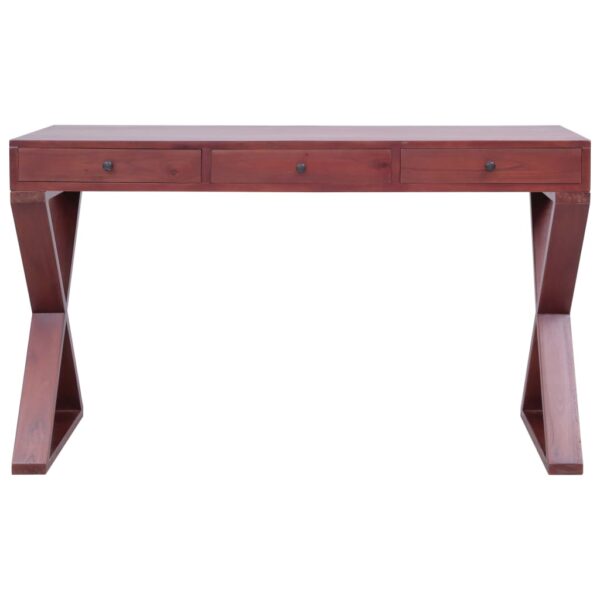 vidaXL Computer Desk Brown 52"x18.5"x30.3" Solid Mahogany Wood - Image 6