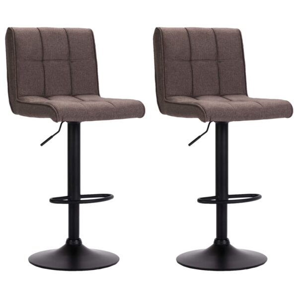 vidaXL Bar Stools 2 pcs Taupe Fabric - Image 2