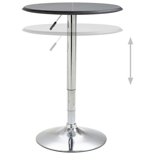 vidaXL Bar Table Black Ã˜23.6" MDF - Image 2