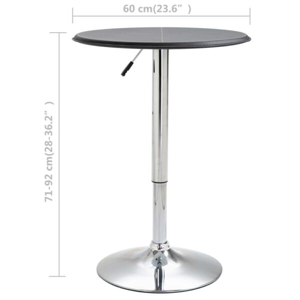 vidaXL Bar Table Black Ã˜23.6" MDF - Image 5