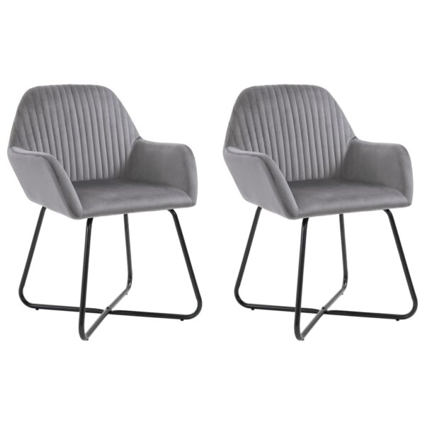 vidaXL Dining Chairs 2 pcs Gray Velvet