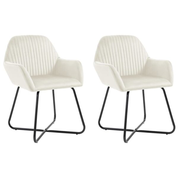 vidaXL Dining Chairs 2 pcs Cream Velvet