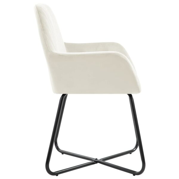 vidaXL Dining Chairs 2 pcs Cream Velvet - Image 4