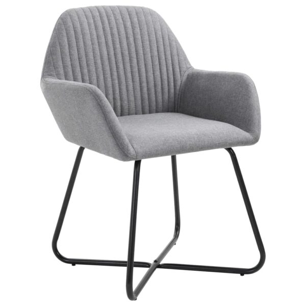 vidaXL Dining Chairs 2 pcs Light Gray Fabric - Image 2