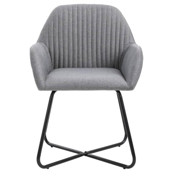 vidaXL Dining Chairs 2 pcs Light Gray Fabric - Image 3