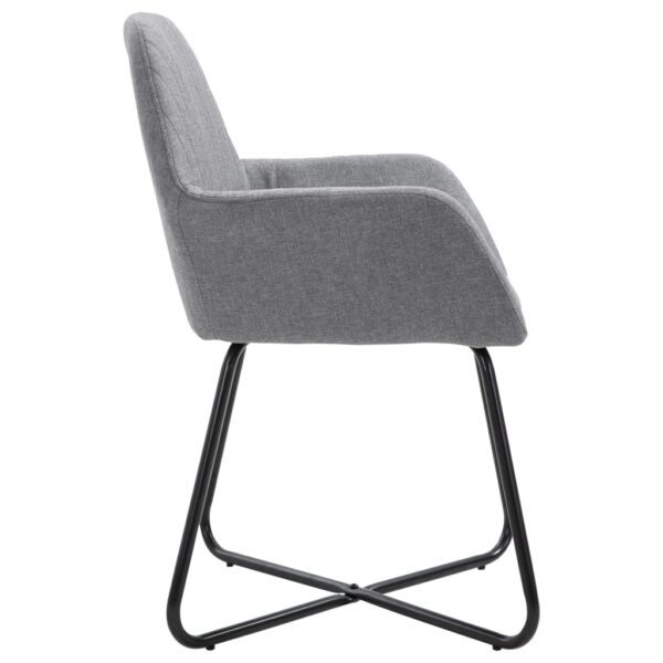 vidaXL Dining Chairs 2 pcs Light Gray Fabric - Image 4