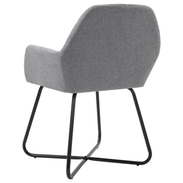 vidaXL Dining Chairs 2 pcs Light Gray Fabric - Image 5