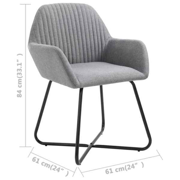 vidaXL Dining Chairs 2 pcs Light Gray Fabric - Image 8