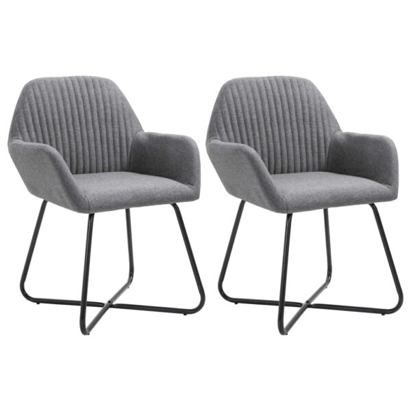 vidaXL Dining Chairs 2 pcs Dark Gray Fabric