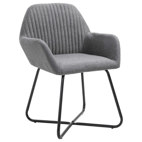 vidaXL Dining Chairs 2 pcs Dark Gray Fabric - Image 2