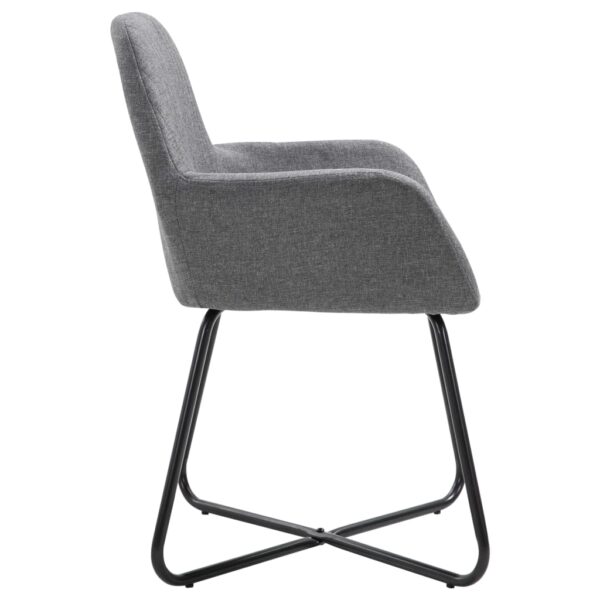 vidaXL Dining Chairs 2 pcs Dark Gray Fabric - Image 4