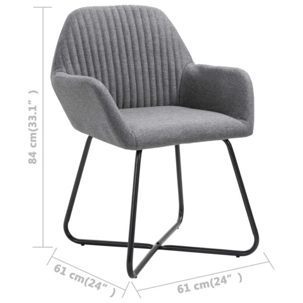 vidaXL Dining Chairs 2 pcs Dark Gray Fabric - Image 8